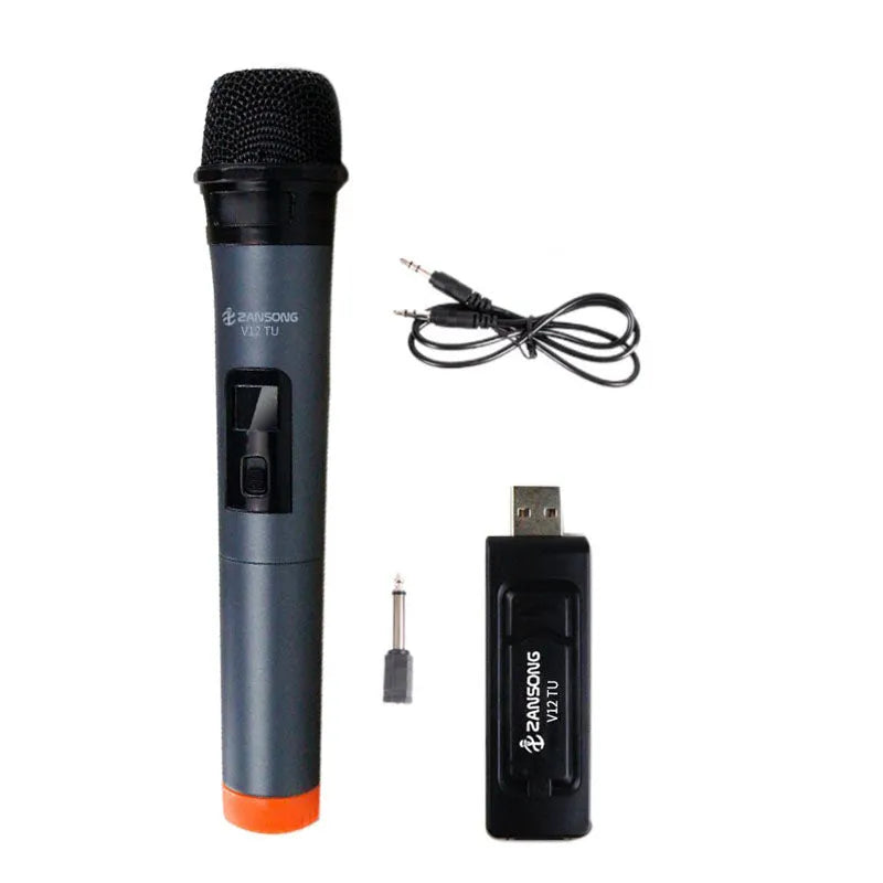 Black ZANSONG V12 wired dynamic microphone with display and audio cable