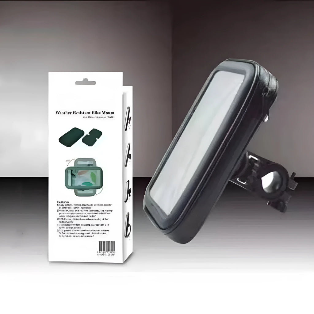 Black synthetic leather riding mobile phone stand bag fits 6.5 inch phone cycling waterproof navigation