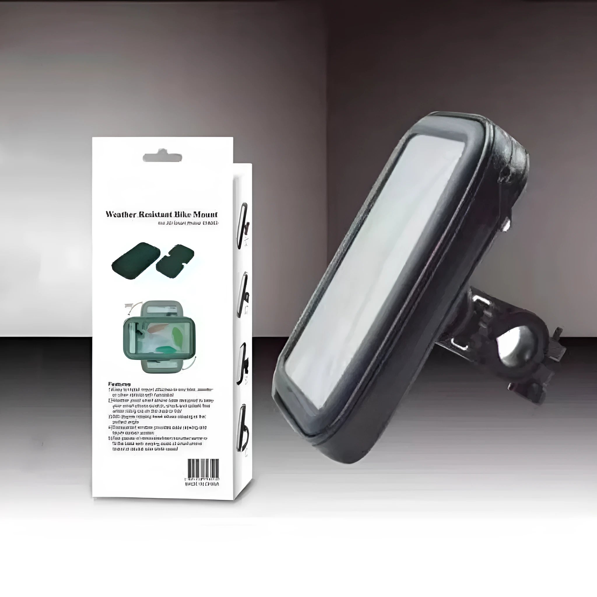 Black synthetic leather riding mobile phone stand bag fits 6.5 inch phone cycling waterproof navigation