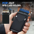 Frosted aluminium credit card holder in choice of eight colours measuring 9.5 × 6 × 1.0 cm
