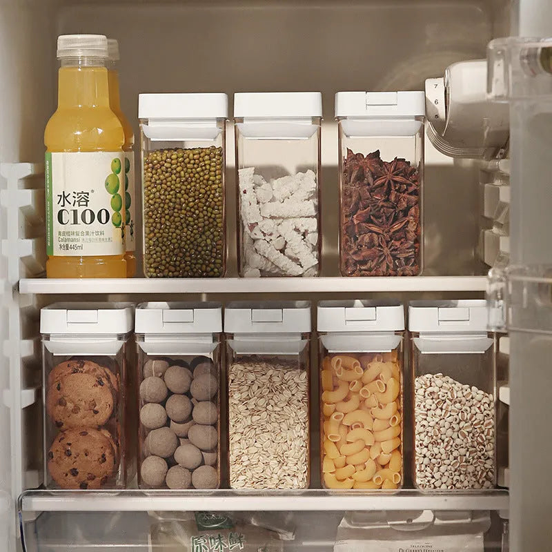 Transparent white plastic storage container for whole grains with 400ml capacity