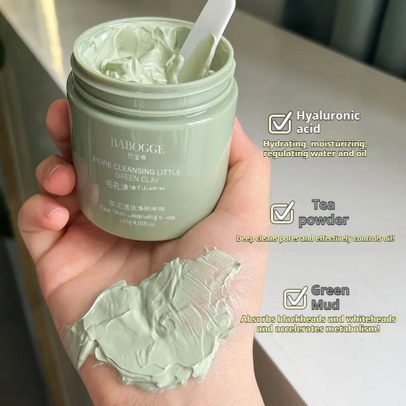 120g tube of tea mud clay facial mask for deep cleansing.