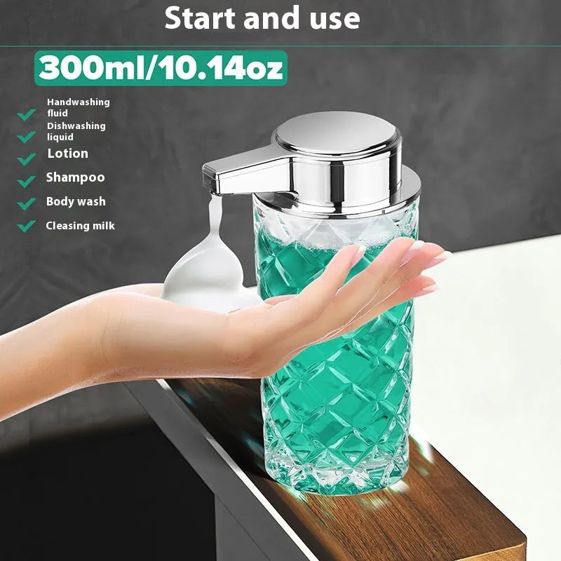 Automatic sensor soap dispenser with PET shell and silver plating in foam and thick liquid models