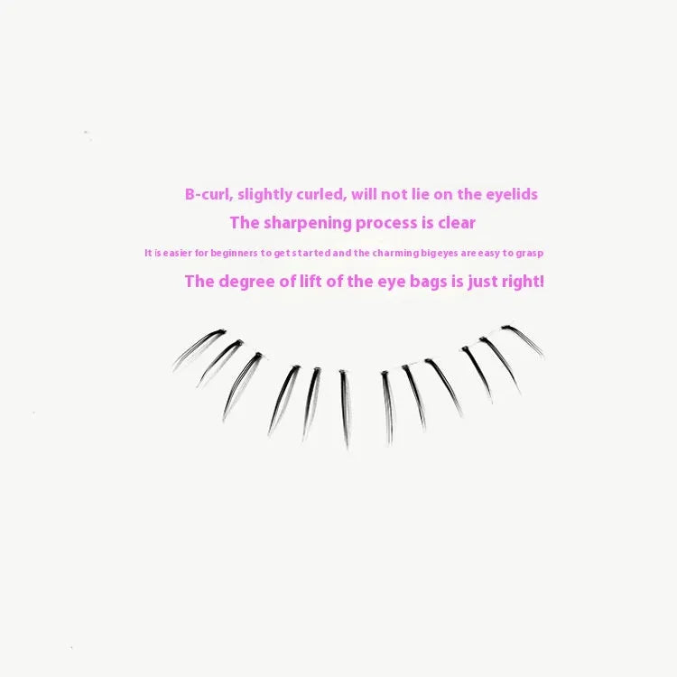 Kitten's paw lower false eyelashes with 12-row segmented construction in 4-5-6mm sizes