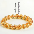 Natural yellow citrine bead bracelet showing geometric stone shapes in single circle and three circle configurations