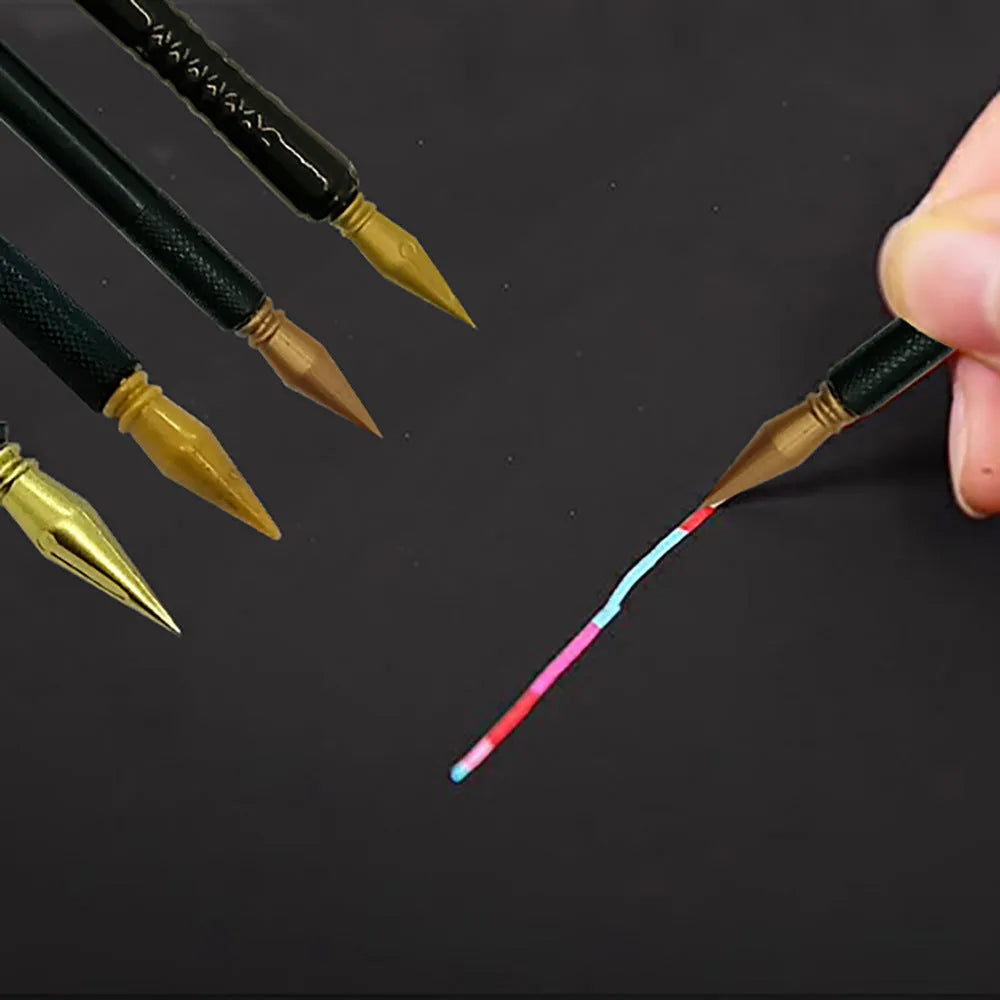 Scratch art paper brush pen with PS plastic handle for children's rainbow foil artwork