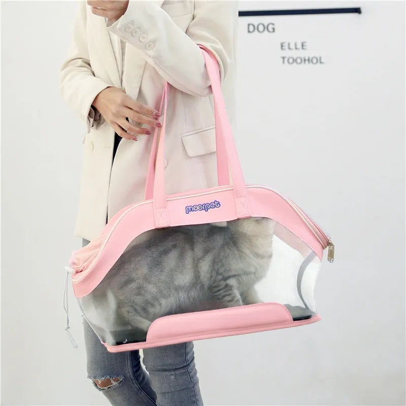 MOORPET leather cat carry bag in solid colour with 25 litre capacity