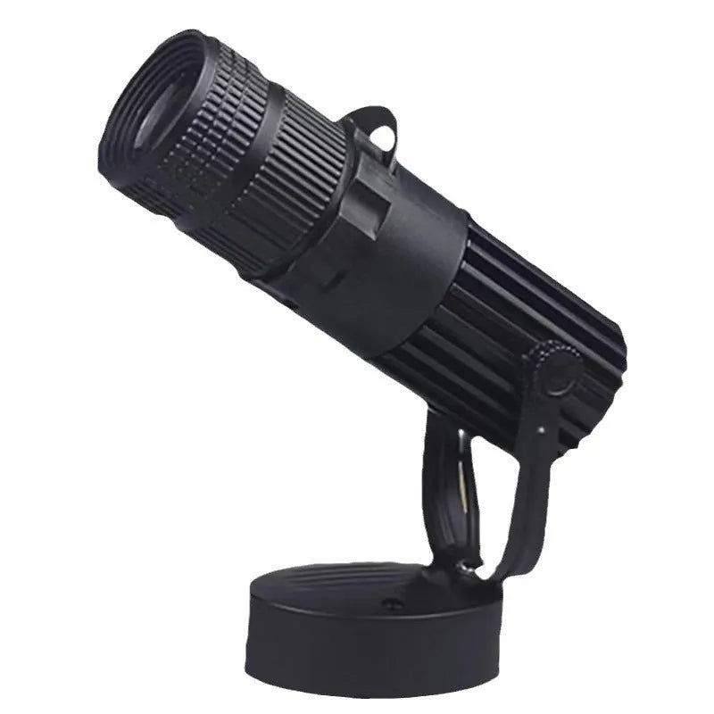 Black surface-mounted LED restaurant spotlight with aluminium shell and 20W 3000K warm light