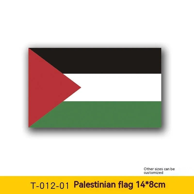 Palestinian flag car decal sticker made from PET material for exterior application.