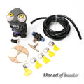 Turbo car blow-off valve decoration kit with explosive eye doll, pressure valve, copper tube, and clips.