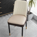 Leather horseshoe-shaped seat cushion with non-slip base in beige colour