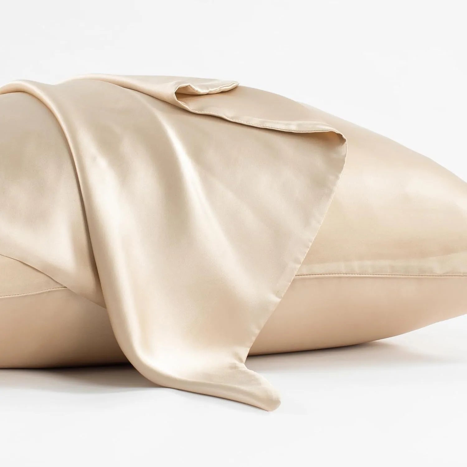 Mulberry silk pillowcase with envelope closure in dark gray colour showing secure flap design