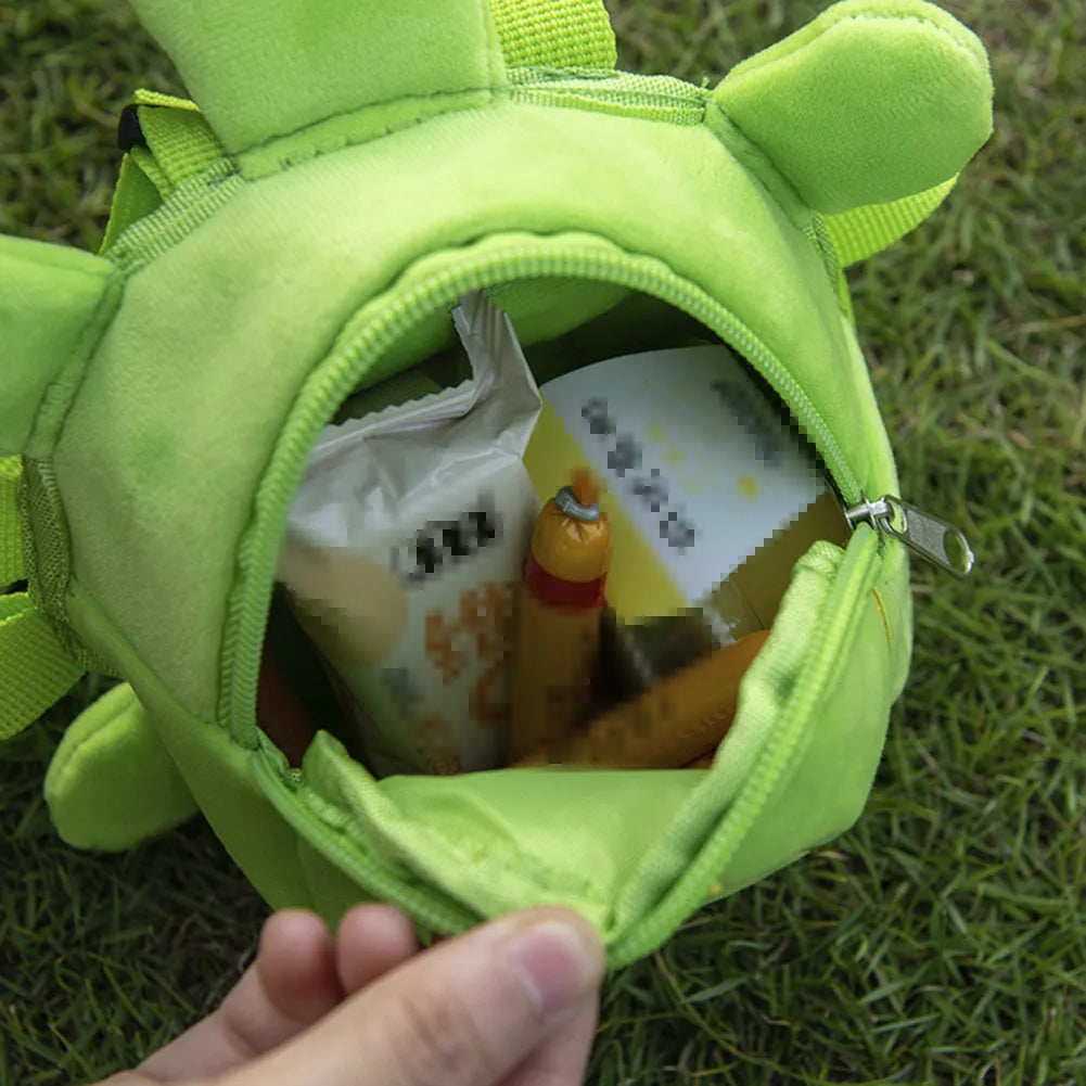 Cartoon turtle shape dog backpack harness vest for small dogs and cats in velvet.