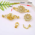 Small gold electroplated chain buckle clasp for DIY jewellery making on white background
