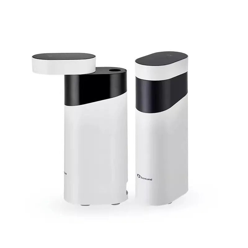 Desktop instant water dispenser with nano heating film in black or green colours showing compact design