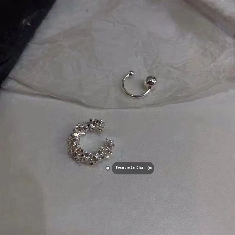 Women's irregular geometric frosty style ear clip earrings in alloy with clip fitting
