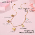 Stainless steel necklace with geometric heart and ribbon sun pendant on adjustable 41-50cm chain