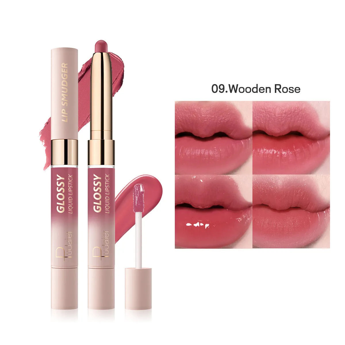 Double-headed lipstick compact with matte finish in 10 colour options