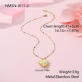Gold-plated stainless steel necklace with fruit-shaped pendant on adjustable chain