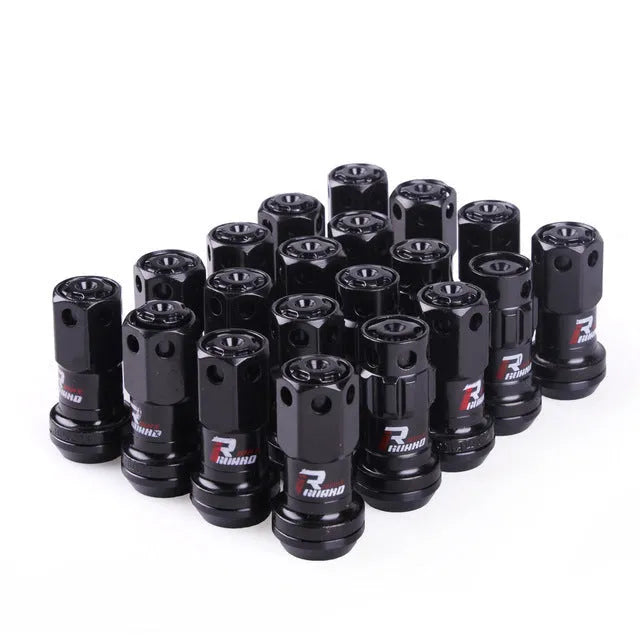 Aluminium alloy wheel hub nut with flat head design in selected colour option