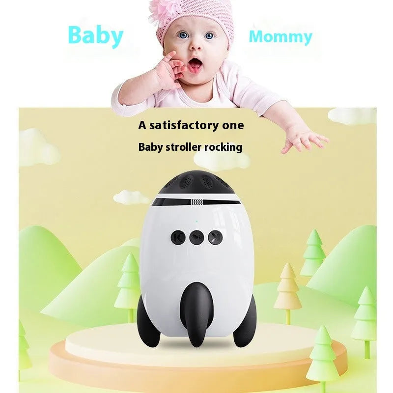 White baby stroller shaking device with Bluetooth and white noise functions for infants
