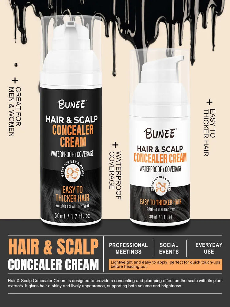 30 ml container of dense scalp concealer pomade for covering thinning hair.