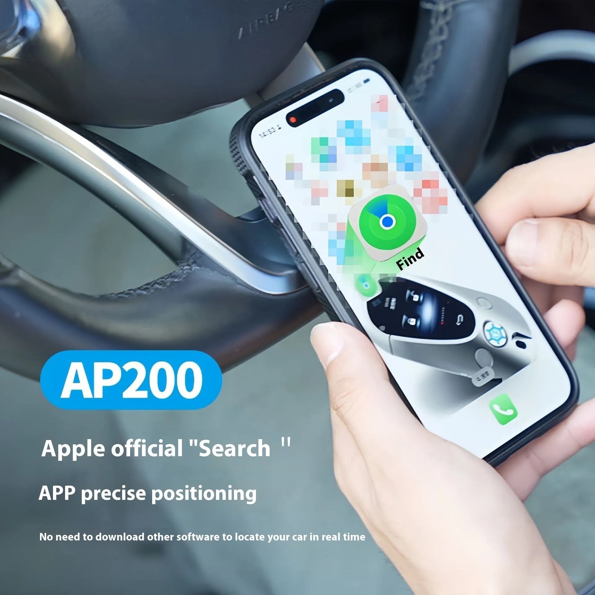 Black ABS plastic car charger GPS tracking device for plug-in vehicle location monitoring.
