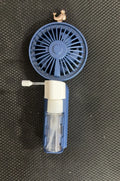 Portable plastic USB desk fan in a choice of apricot, blue, green, orange, or pink colours.