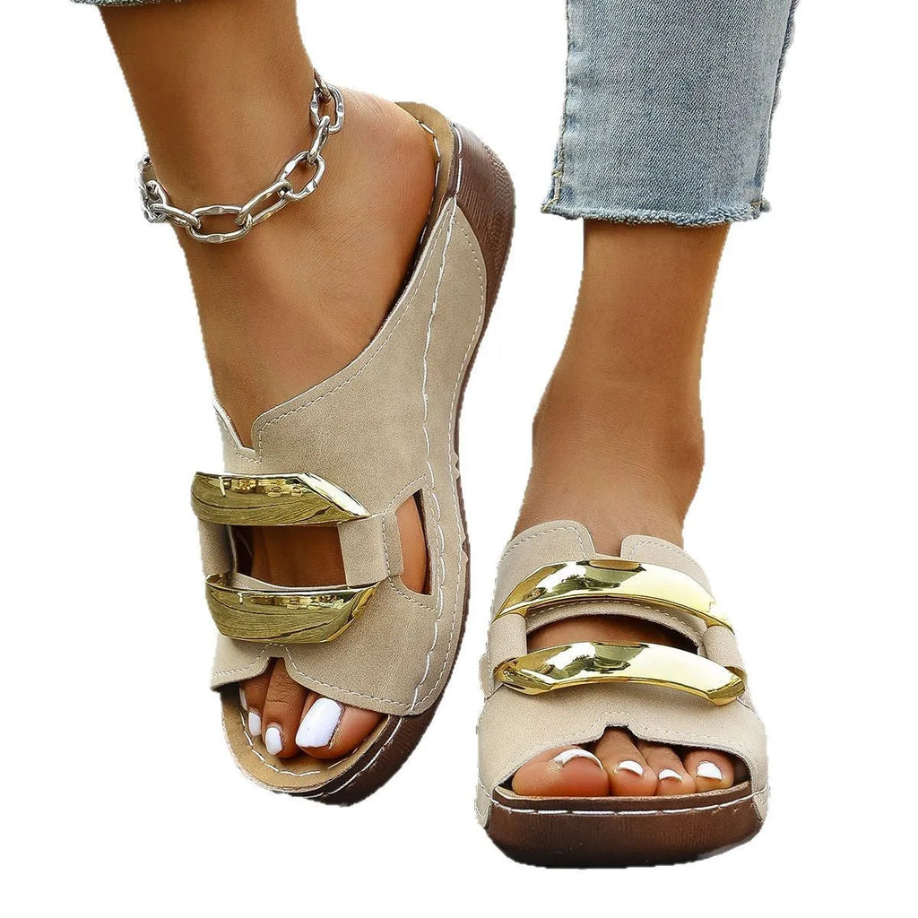 Adult roman style platform sandals in white black khaki sea blue colours with rubber sole