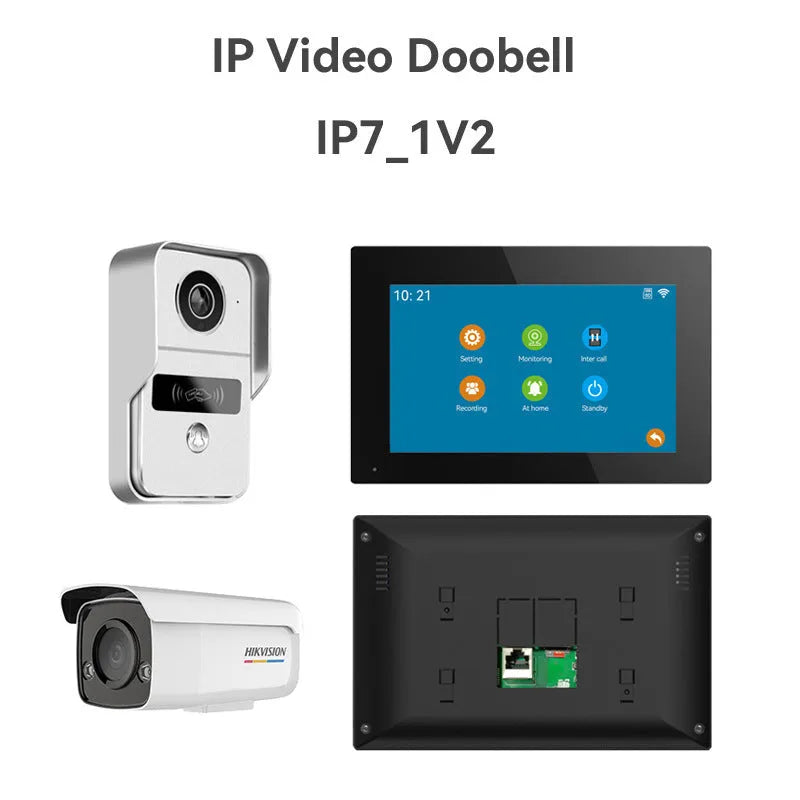 10-inch video intercom doorbell monitor with 1080P outdoor camera unit
