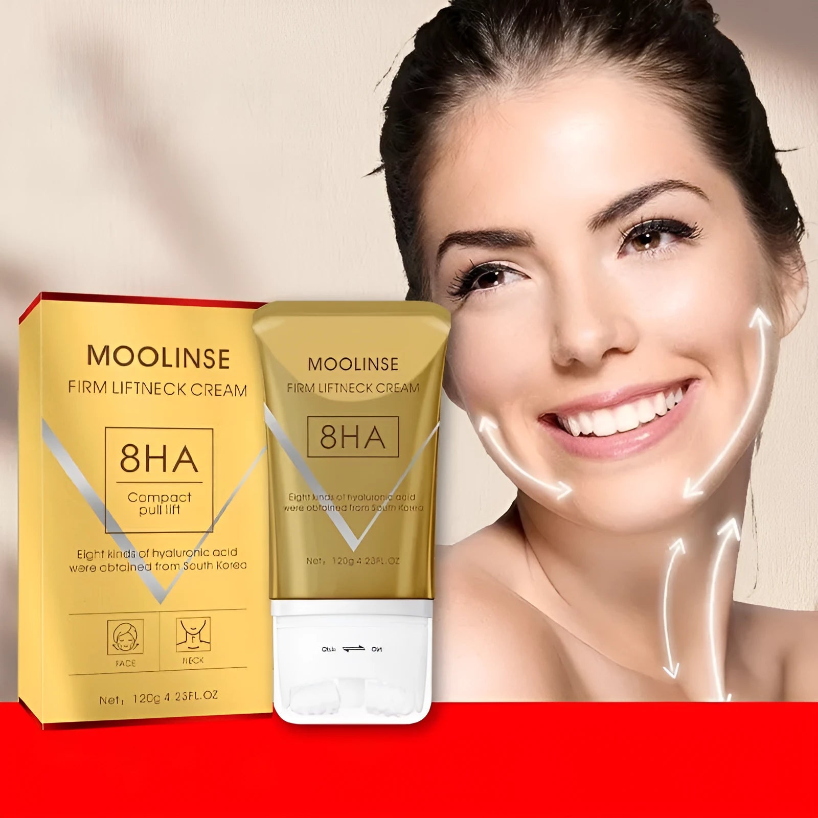Neck Roller Cream moisturiser for dry skin in medium sample size packaging