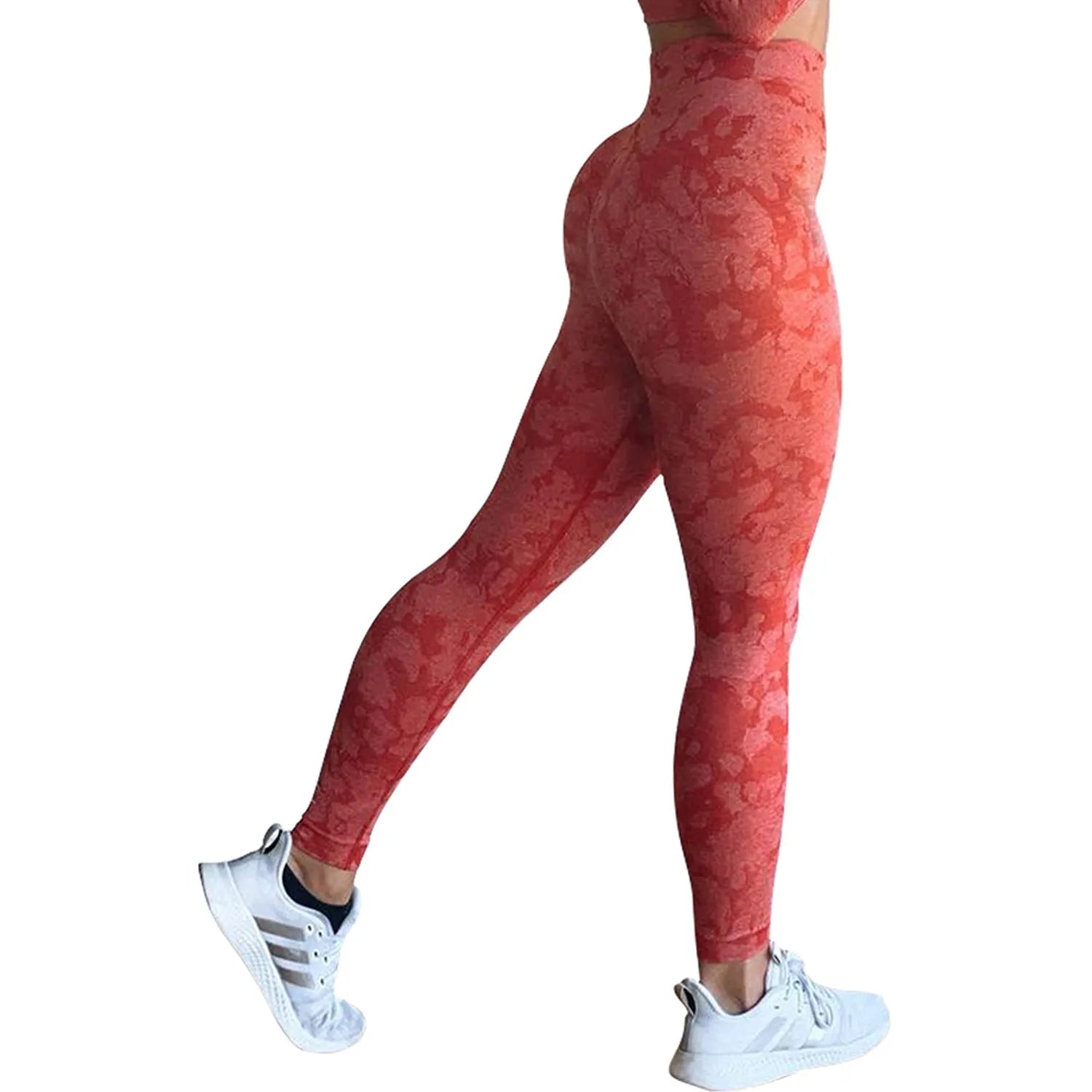 Women's push up booty leggings in leopard print and camouflage patterns for fitness activities