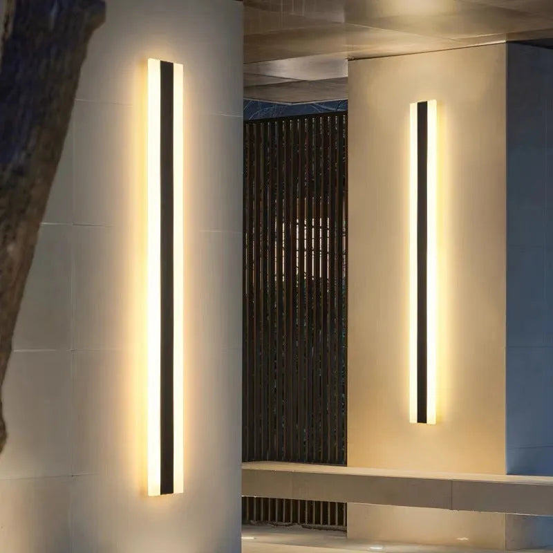 150cm outdoor straight wall LED lamp with wrought iron housing and IP65 waterproof rating