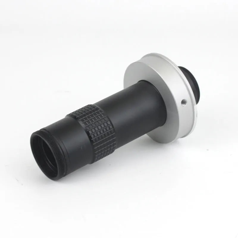 Black industrial monocular camera lens for close-up PCB and electronics inspection.