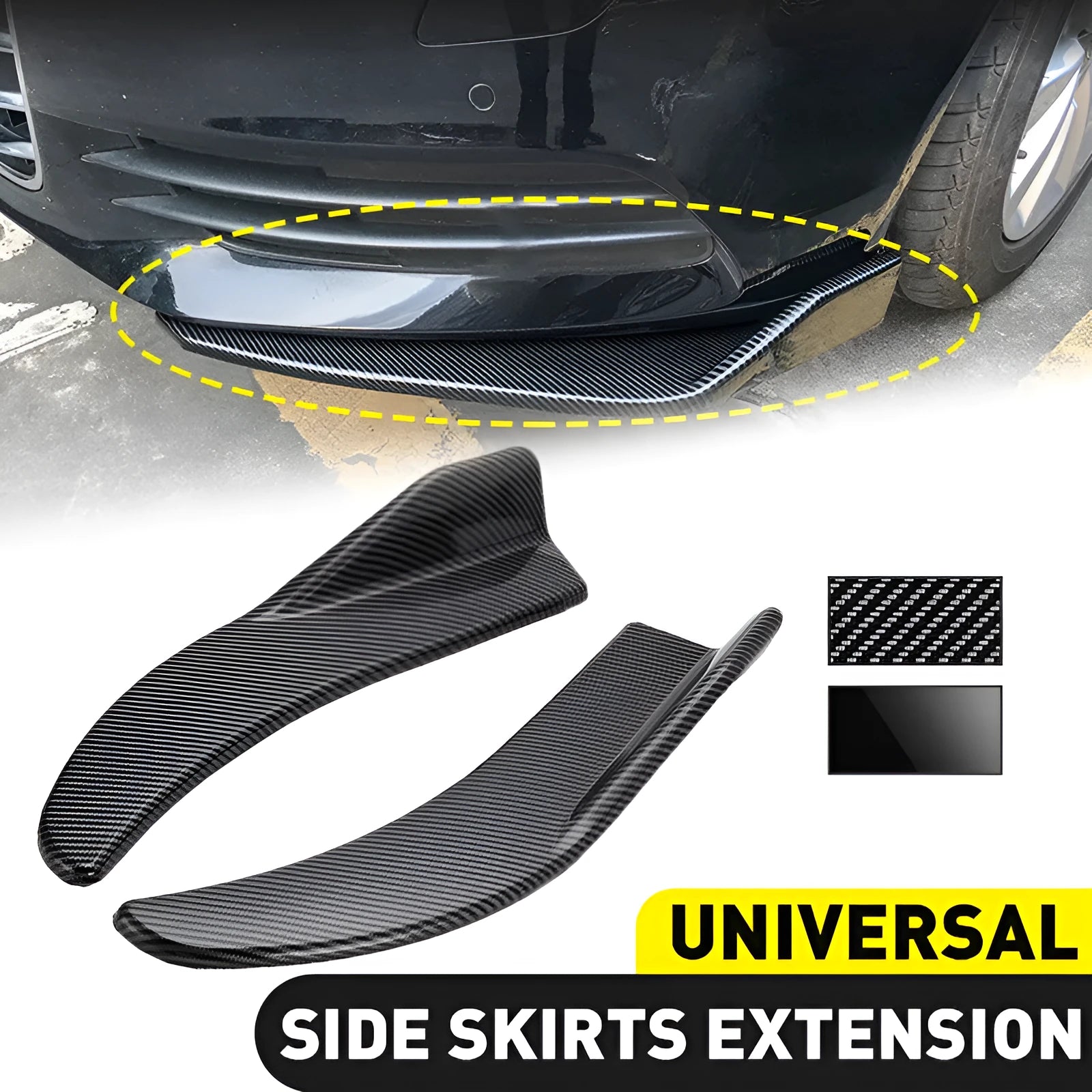 Front and rear car deflector for General Motors vehicles in ABS plastic with screw installation