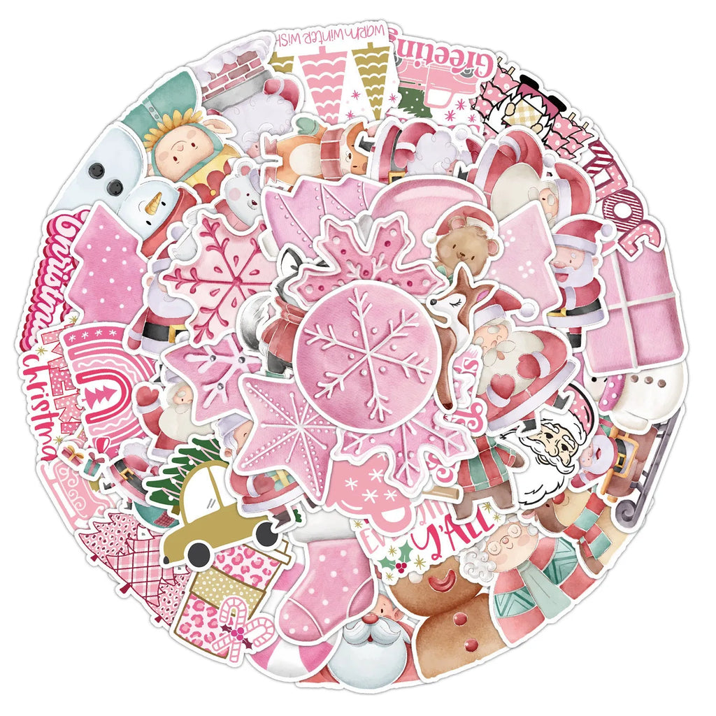 50 Christmas waterproof stickers in cute style for cars phones computers guitars