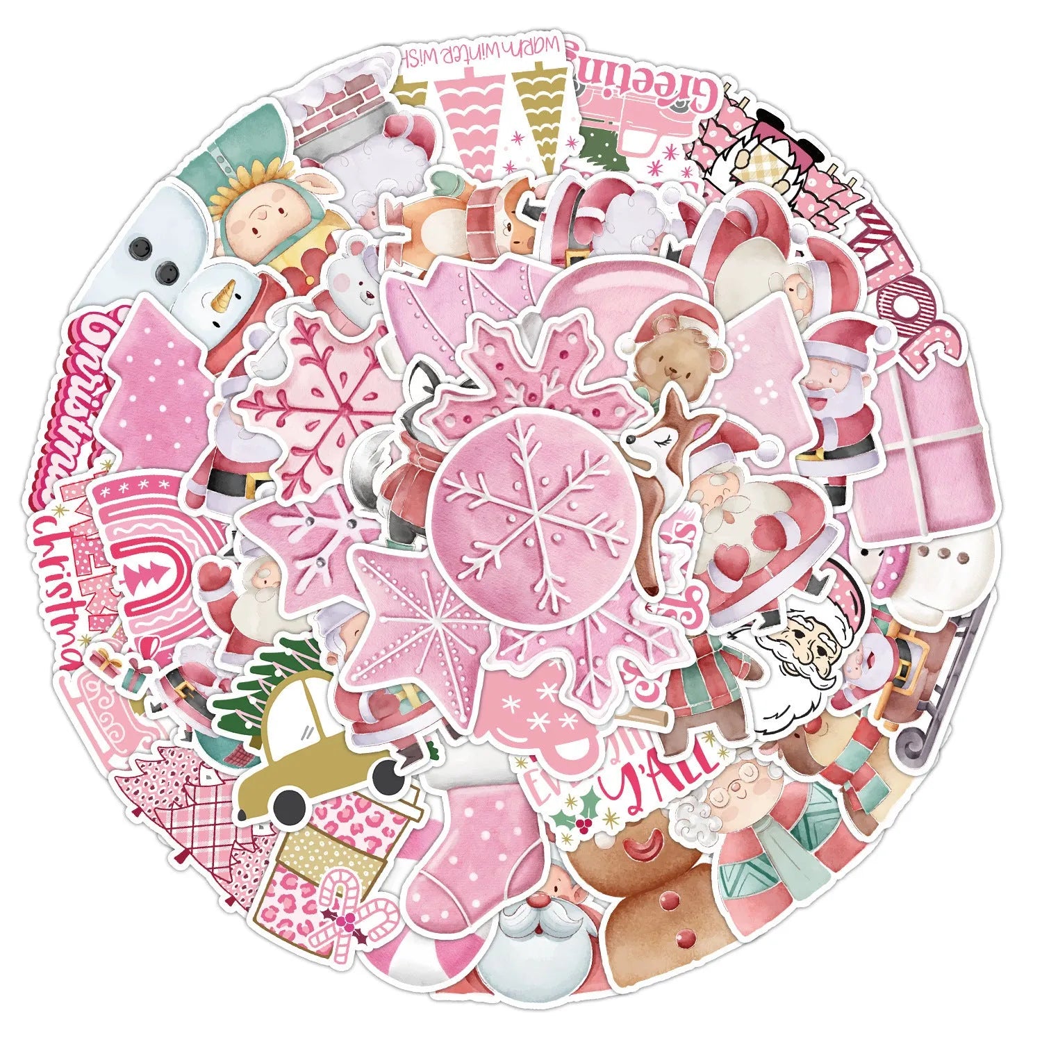 50 Christmas waterproof stickers in cute style for cars phones computers guitars