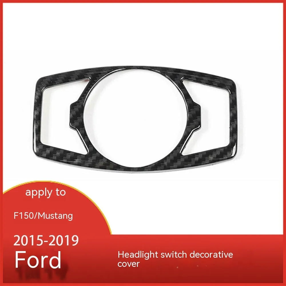 Carbon fibre pattern ABS plastic patch for Ford F150 Wild Horse headlight control 2015-2019