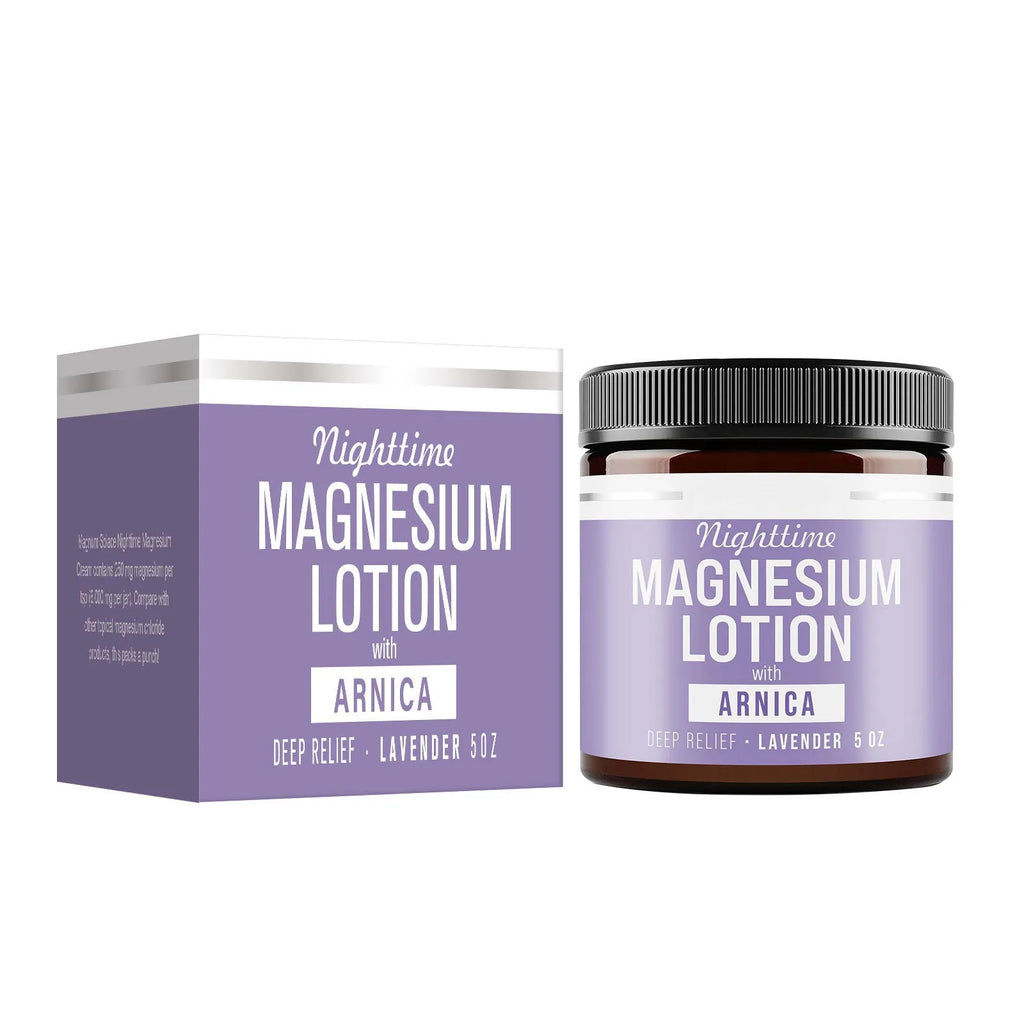 150ml tub of magnesium body butter treatment cream for moisturising and soothing skin.