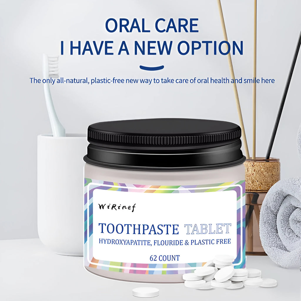 62 piece portable chewable toothpaste tablets TP19 solid formulation for travel oral hygiene
