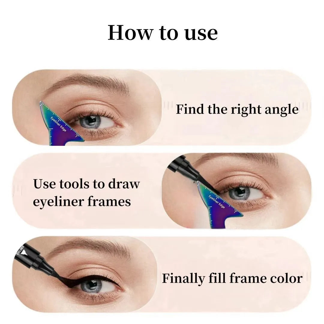 3-in-1 reusable eyeliner stencils for hooded eyes in LaserFX and Pink colour options