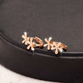 Rose gold electroplated waterdrop flower earrings with circular European American style