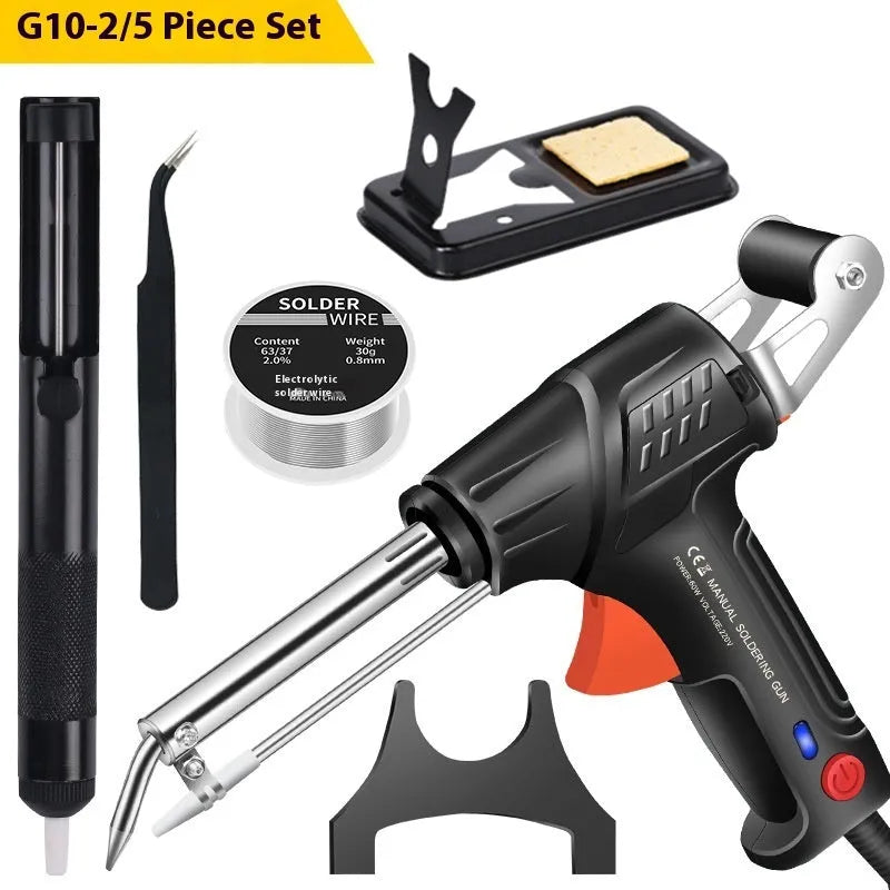 Black G102 outer H5 soldering gun with integrated light, alloy body construction