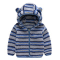 Infant toddler bear ears solid colour hoodie jacket with zipper front, cotton lining, and long sleeves, available in multiple colours
