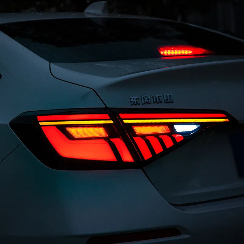 11th Generation Honda Civic aftermarket LED taillight assembly in black and red colour scheme.