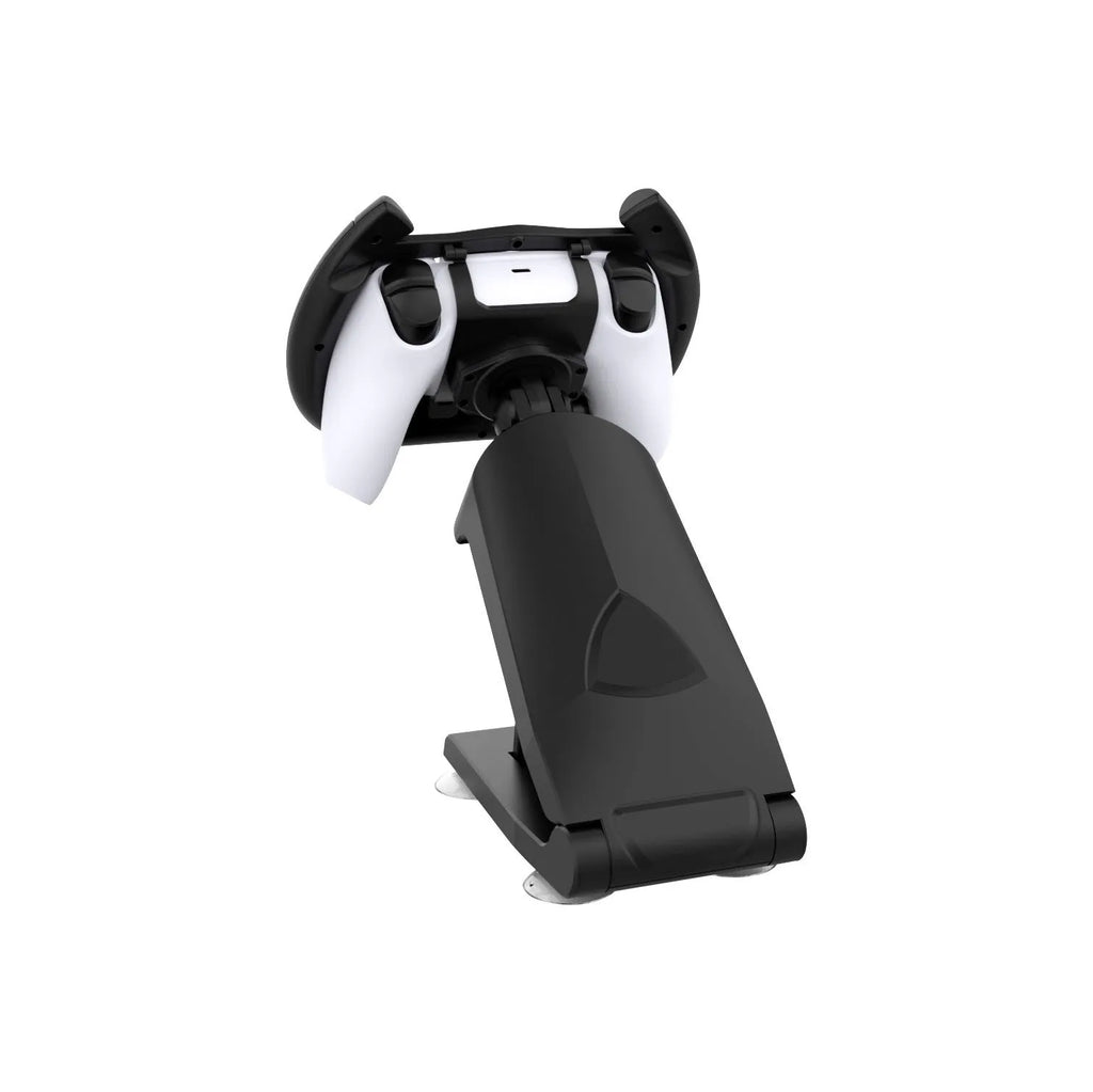 Black ABS plastic gamepad steering wheel bracket with suction cup mount for mobile gaming controllers