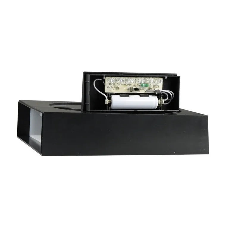 Solar powered outdoor house number light with white LEDs and waterproof ABS housing