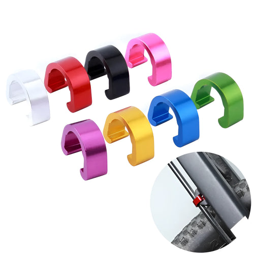 Small aluminium alloy C-shaped buckle in multiple colours for fishing tackle repair.