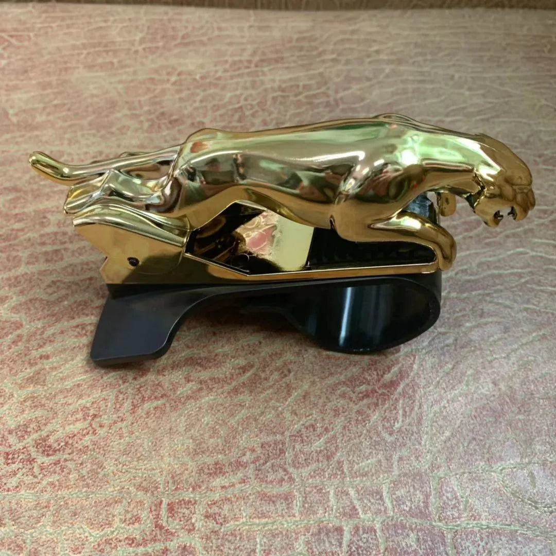 Car Leopard mobile phone holder with rotary bracket in black, gold or silver finish