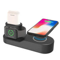 Black and white W3 three-in-one wireless charging station for Apple Watch and mobile phone